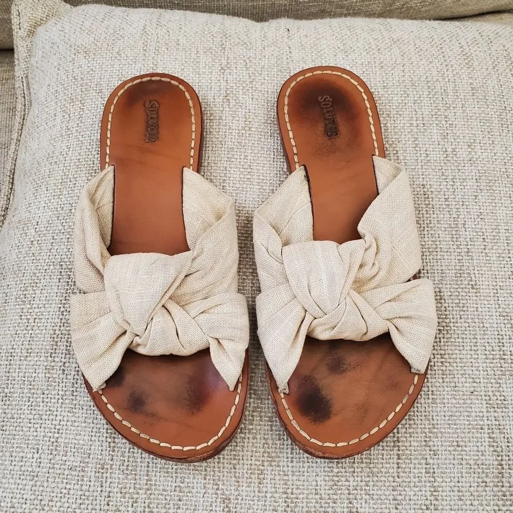 Saludos Knotted Slide Sandals Sz 7.5